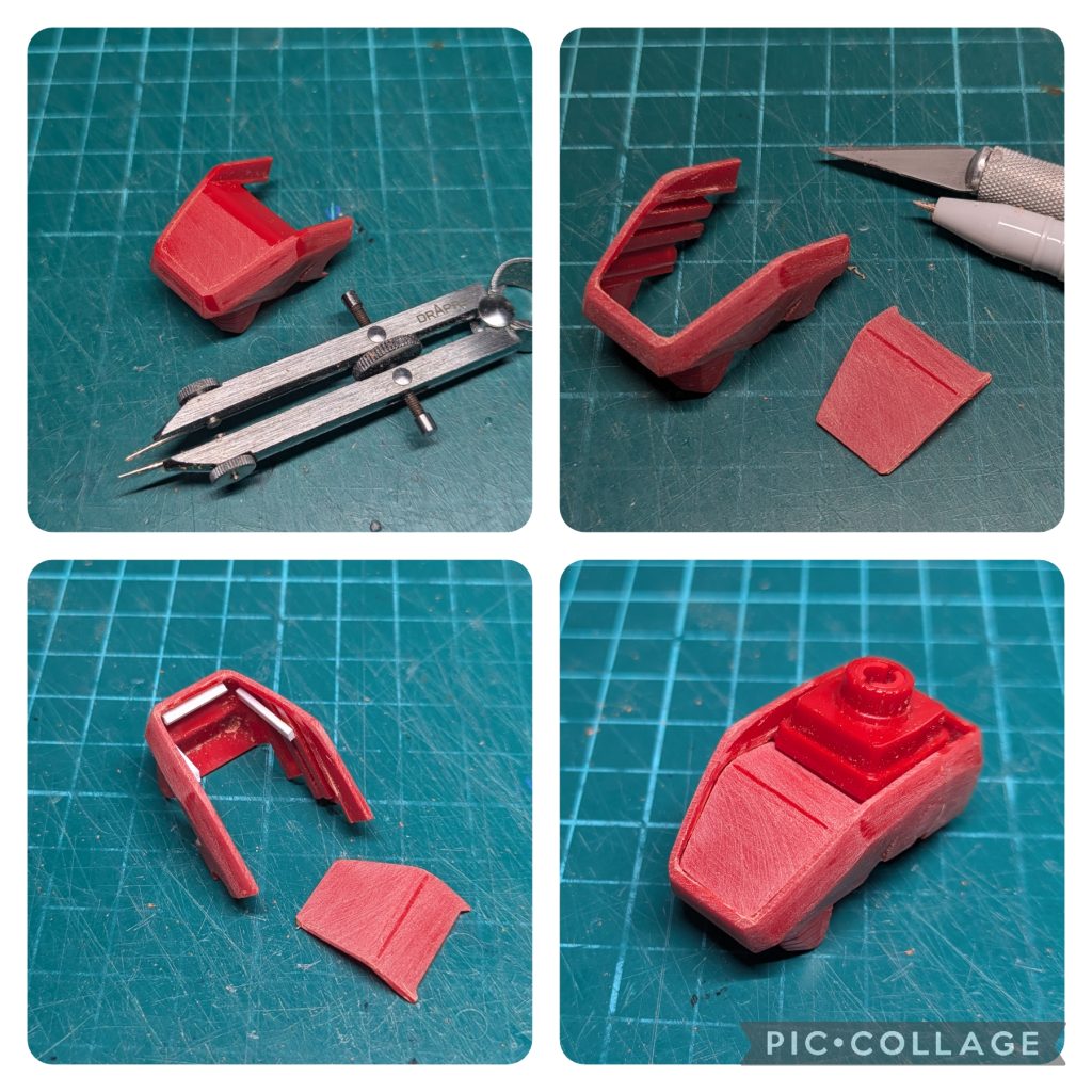 襟は切り離して段差をつけて再接着。