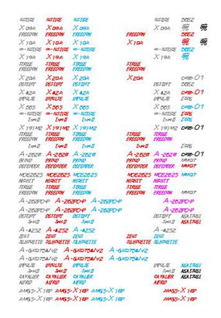 こちらは機体名や型式番号もう少しアンダーラインを入れたりフォントを変えても良さそう