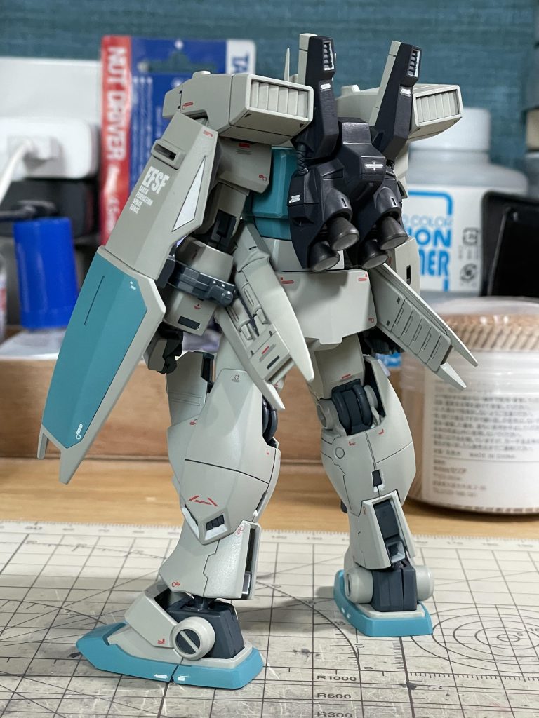 特に改修はしてませんが、腹部を1.2mm延長、アンテナをシャープ化してます。武装はヌーベルジムⅢみたくMk-Ⅱのものを装備。武装を変えるだけで少しだけ強そうに見えるのは何故だろう?