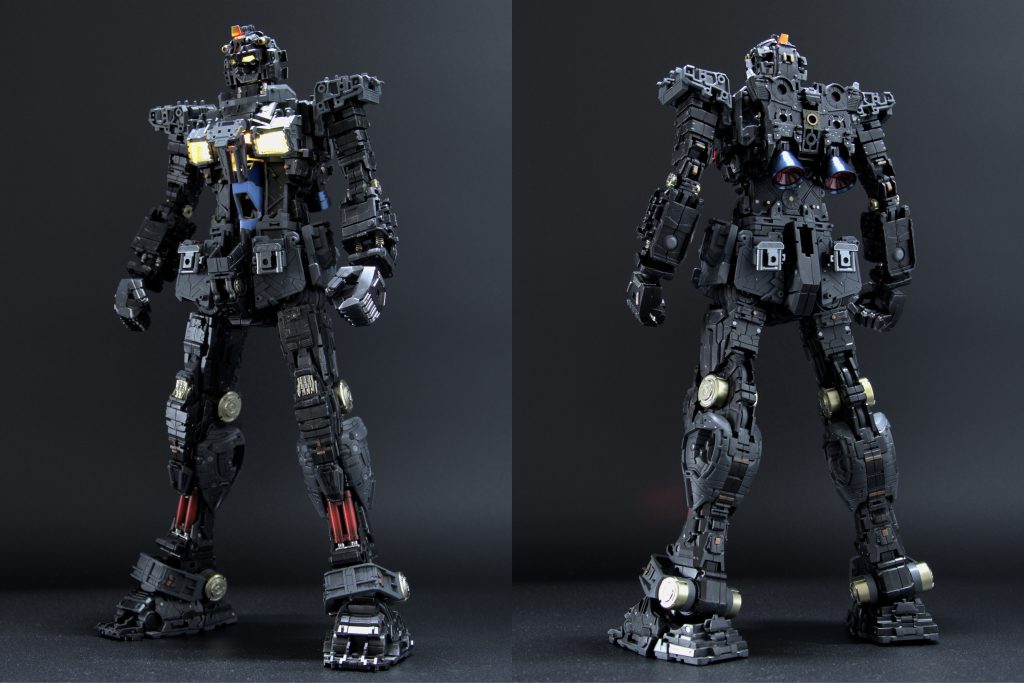 内部フレーム。巨大なアドバンスドMSジョイントのようなパーツに各パーツを取り付けていく感じなのでサクッと組めました。脛のシリンダーの赤色塗装がお気に入りポイント。