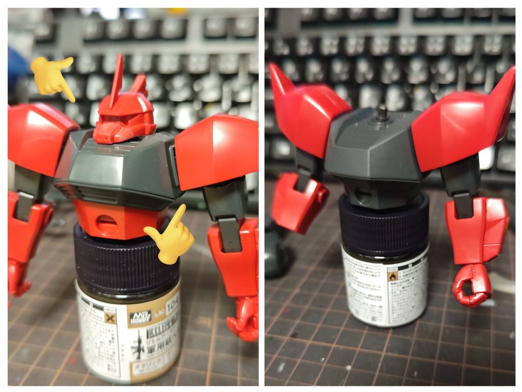 一番はグダってた肩口の修正です。胴も伸ばしました。肘も後ハメ加工。