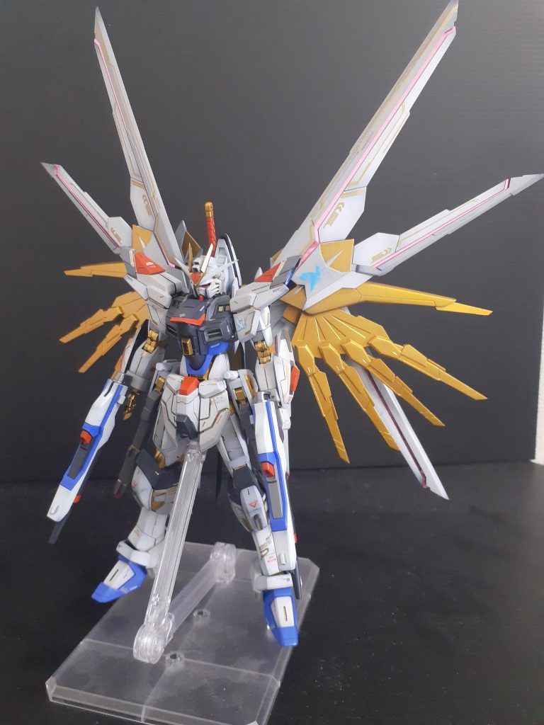 ディテールはRGを参考に適宜追加　装甲から見えるフレームを塗装で表現しました