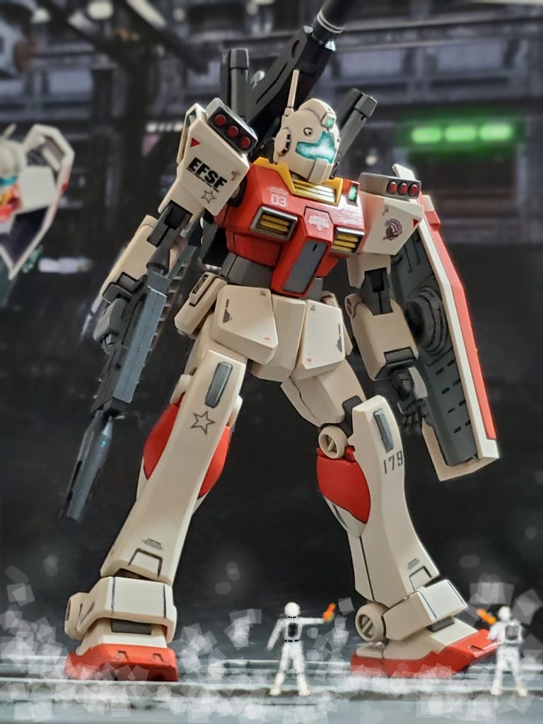 コンペトウを離れ廃墟コロニーと化したサイド1 13バンチコロニースペースゲートに着地するジャック大尉のジムII後期型試作機😊✨追いかけるように仲間のジムII部隊も無事次々にゲートに進入する👍️廃墟コロニーに到着したジャック大尉らは、月🌙から迎えの艦艇が到着するまでの数日をティターンズに悟られぬよう潜伏する事となる😔