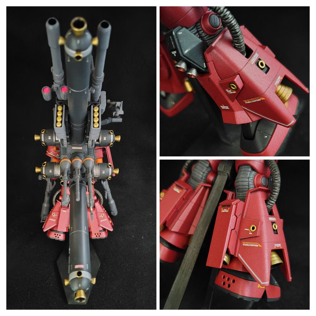 バックショットと脚周り。ハトメ、ブチ穴、デカール追加で情報量アップ。