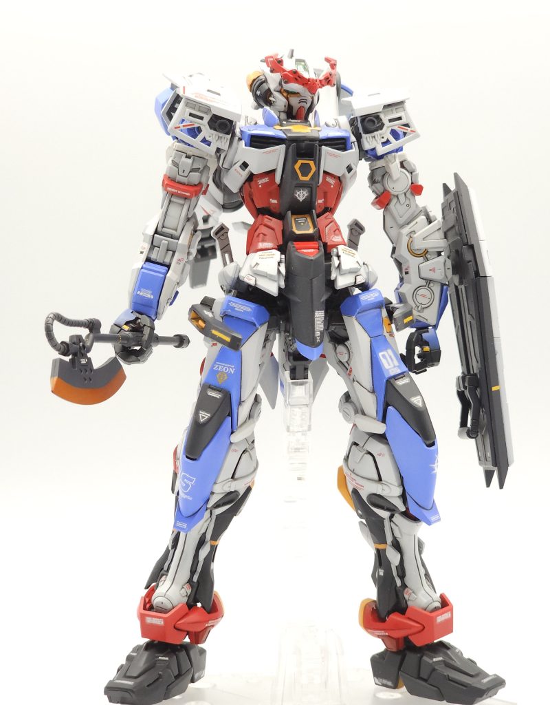 ショルダーカバーを外しトラストを露出されてジークアクスの独特なデザインに寄せてみました