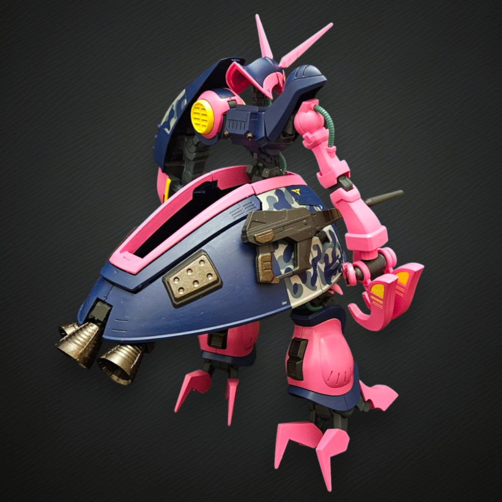 右後ろ。バーニア等、金属色で塗分けてます。