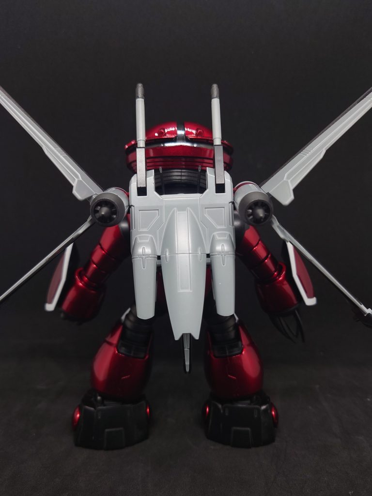 背部のフォランティスクレオス(水性)エアクラフトグレーブラック焼鉄色艶消しクリヤー一部輪っかの部分のみ艶消しキャンディ塗装