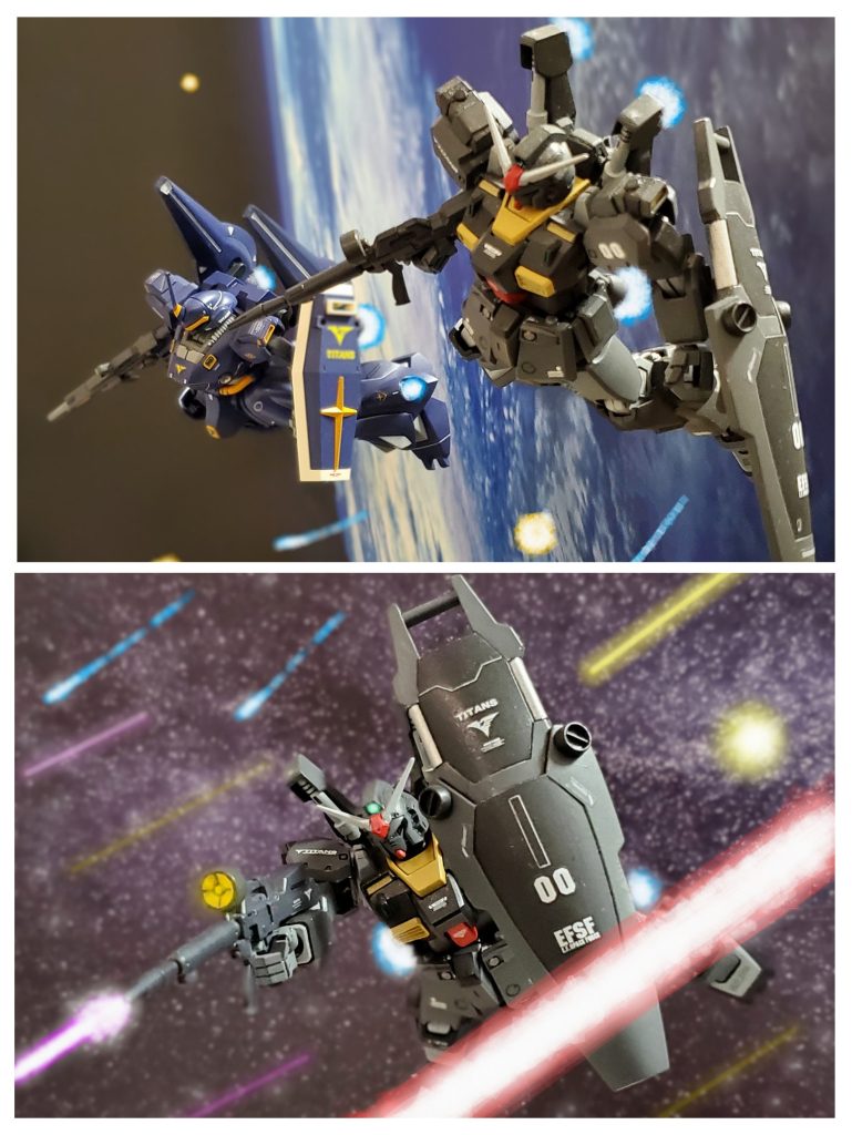 レイラはナナイ博士の目論み通りゼロと時間を共有する事により戦場でも精神が落ち着き徐々に秘めた戦闘力を発揮し始めていった😌✨強化人間として生きる道を強制され絶望に包まれていたレイラ少尉であったが、ゼロ・ムラサメ中尉と共に過ごす時間が彼女の人間らしさを取り戻していく…✴️過去の記憶を失い戦闘マシーンとして創られた二人だが、互いに相手を必要とし、この運命の中で希望ある道を見い出だそうとしていた…😌宇宙世紀0087年6月、２人は『隠れエゥーゴ』検挙を目的とし設立された『憲兵部隊』に配属される👉️✨各地ではフォウ・ムラサメやロザミア・バダムら強化人間が戦場に立つが調整不足と精神不安から思うような結果を出せない中、２人は強化人間として恥じない戦果を次々に挙げていた😎✨そして『憲兵部隊』はサイド1宙域で『隠れエゥーゴ』のMS部隊との交戦状態に突入💥ティターンズのハイザック部隊と共に出撃し隠れエゥーゴのMS部隊を追い込むゼロのガンダムMMk-II 0号機👊✨戦況はティターンズに大きく傾いていた😊