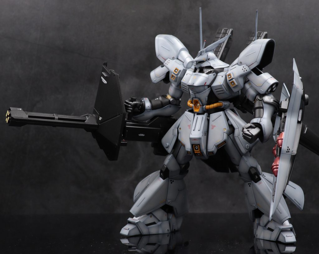 大型ガトリングは境界戦記の武器とジャンクパーツより製作。境界戦記の武器はガンプラにも合いますね。