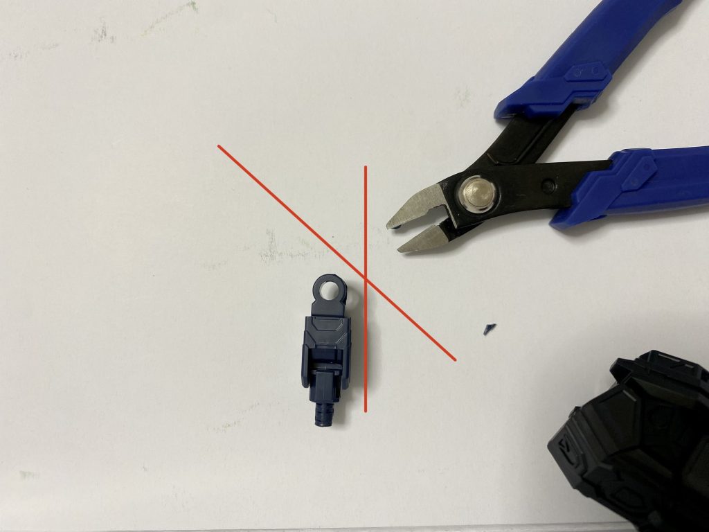 こんな感じにカットするだけです。⚠️断面はやすりがけしていません。保持力がおちないように。