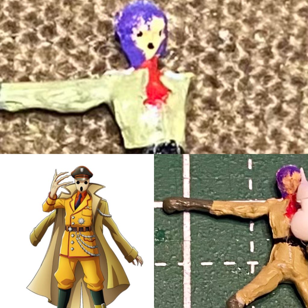 右手を自作し顔に目を入れたら…別の人？顔を修正、左手を紛失したので左手と壺も自作しました。 