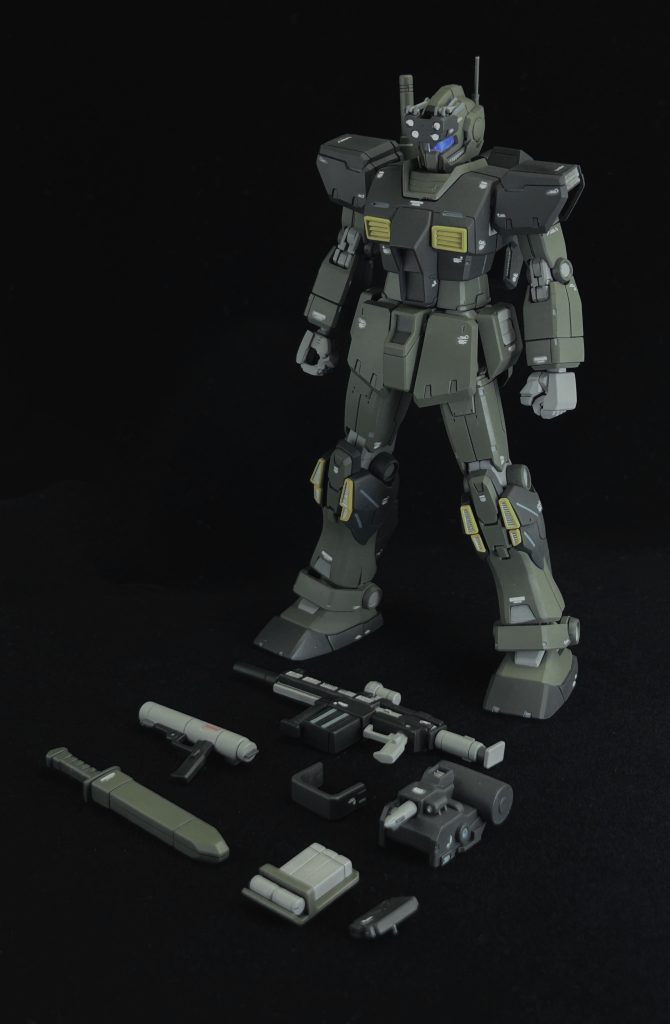 武装一覧です。一年戦争直後の機体ですが特徴的なものが多く、ライフルやSVG等のフルスクラッチは非常に手間がかかりました。しかし、その分自身の技術向上にも繋がったのでやる価値は大いにあったと捉えています。