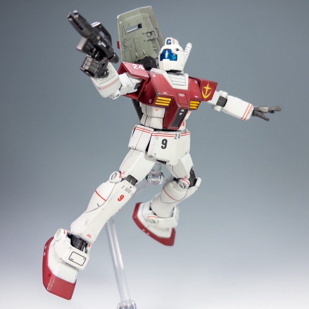 シールドを懸架して。