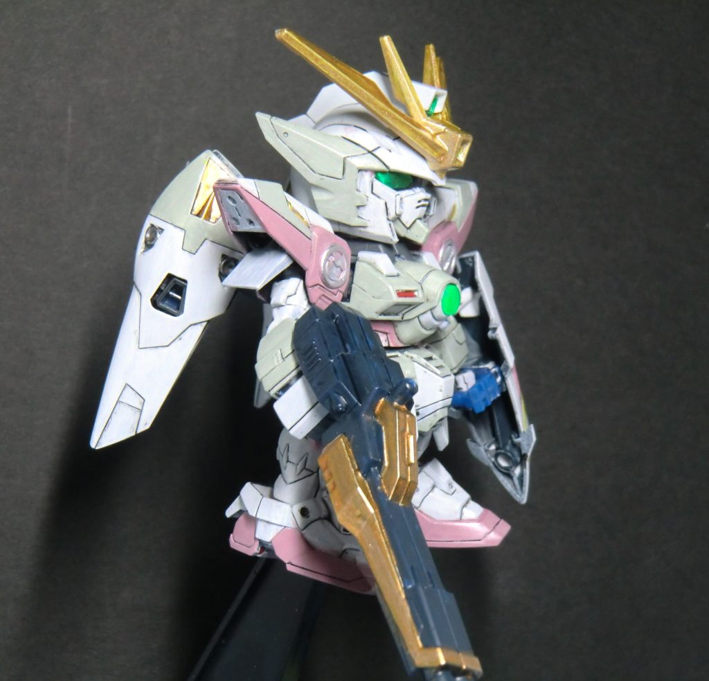 筆塗り全塗装 ブルーをガルグレーに、レッドは彩度を落として全体的にややモノトーン調によせています。