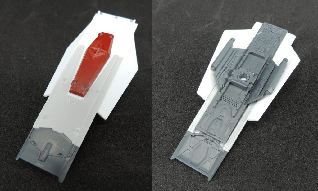 ■シールドガンダムEXのパーツとプラ板で製作しました。写真の白い部分がプラ板です。