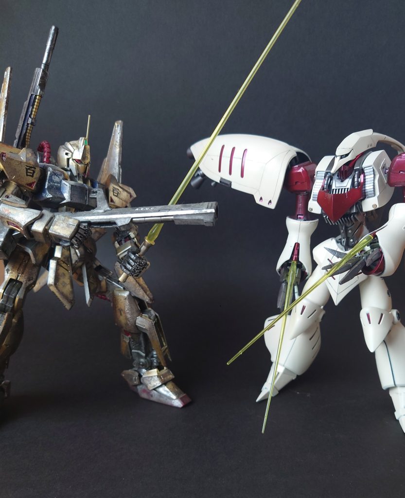 錆式とキュベレー、HGなのにMGサイズ(笑)でもこれはこれで良かったかな(*ˊ˘ˋ*)