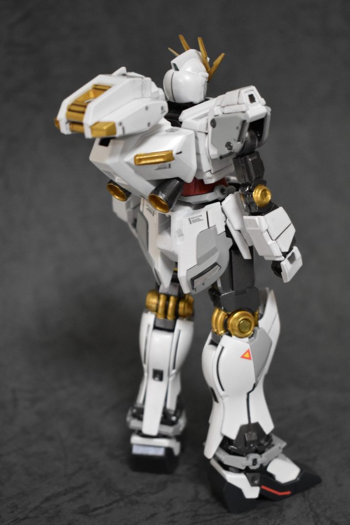 後ろから。関節とバーニアを金ピカにしたら目立っていいね！