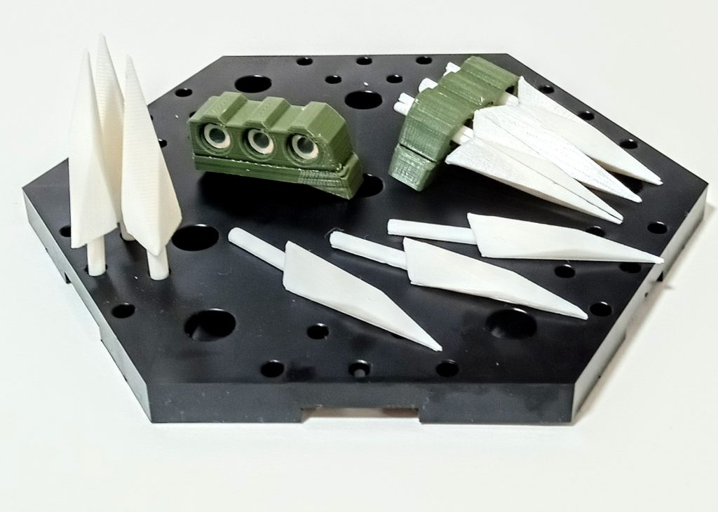 サバーニャの両足に装備する、GN軽ソードビットです。ミサイルみたいに突っ込んで行きます。