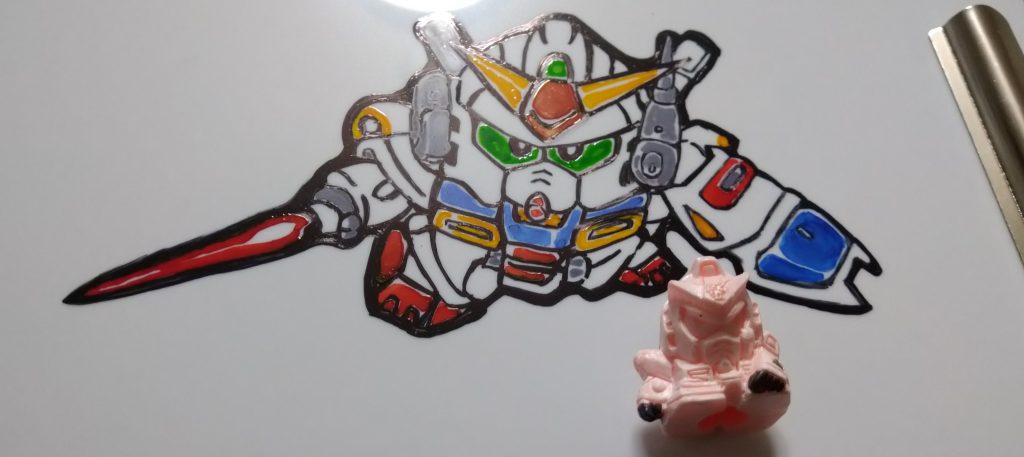 好き過ぎて プラバン　に 黒マジック　 ガンマカ　使用して作成  