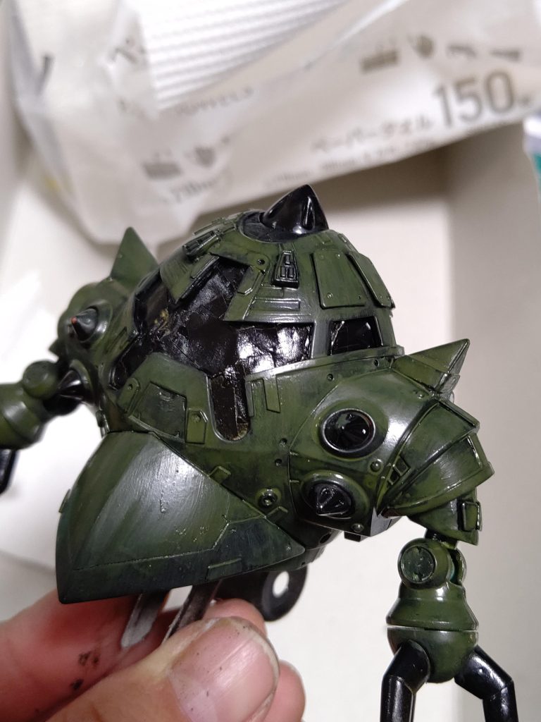 筆塗り途中の写真です筆目活かしながら重ね塗りが楽しい