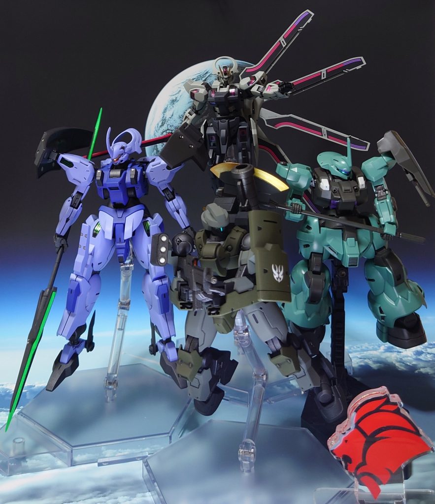 ジェターク社機体のガンプラ集合(手持ち分)で終わり。