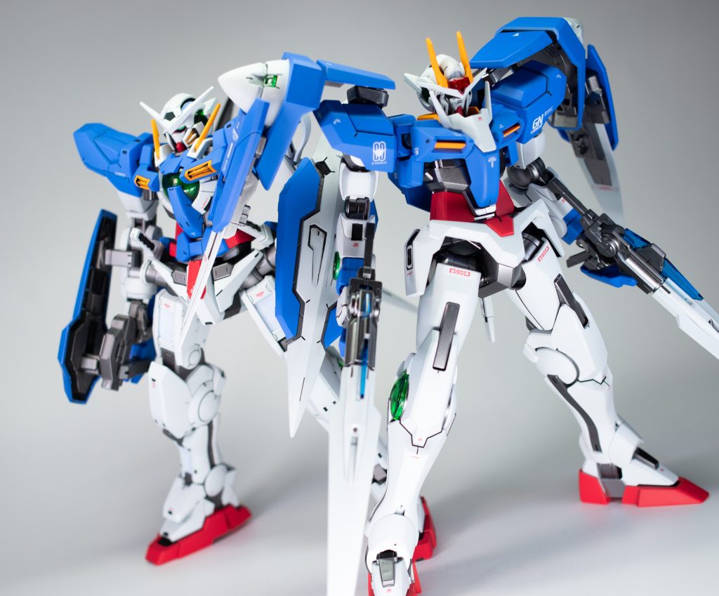 前回作った無印1/100エクシアと!ご覧いただきありがとうございました!