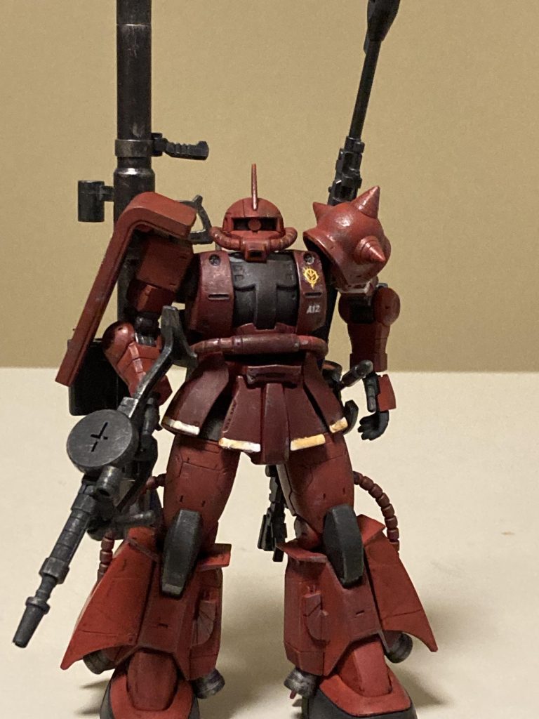 武器もりもり‥宇宙で良かったよー。重いよねー。デカールは市販品でなんとかですね。シャア専用カラーも迫力があり、良いですね!今回もご覧頂きありがとうございます😭