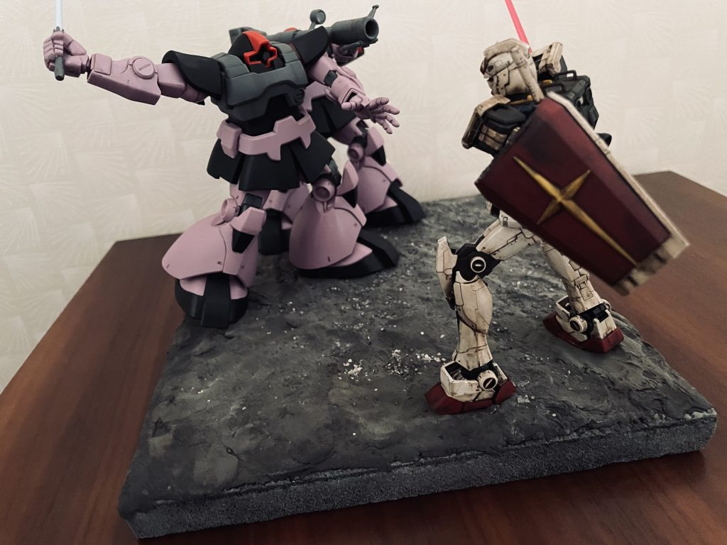 哀戦士ポスターイラスト風の配置です。