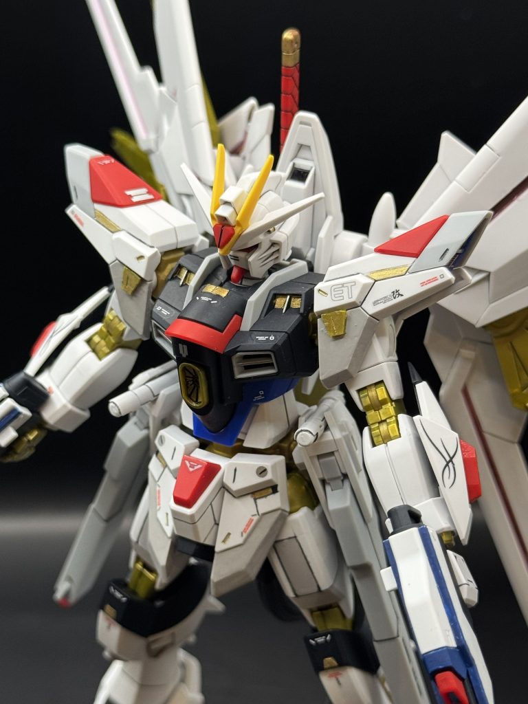 部分塗装、つや消しの簡単仕上げですが十分すぎるほどかっこいい！もともとの成形色や翼のシールの質感が高いので私のようなライト層でも満足な仕上がりでございます。