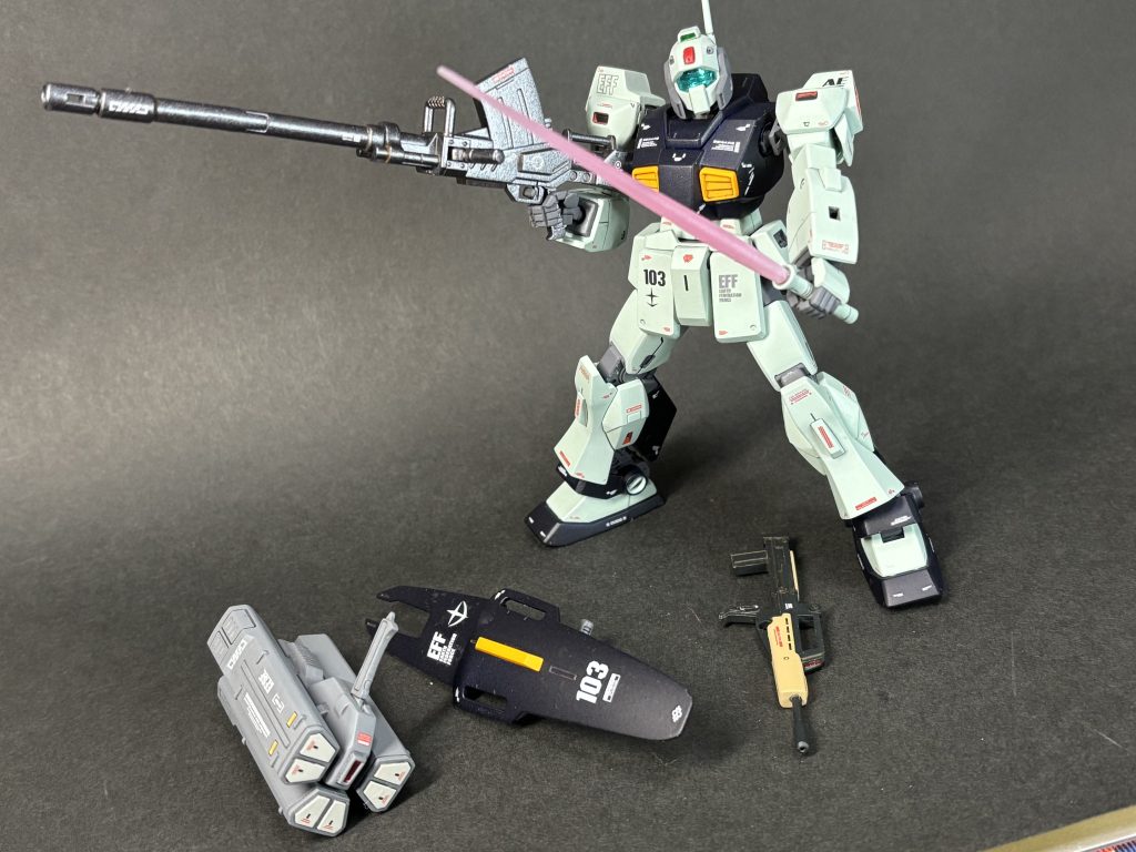 HGUC陸戦型ジムにはミサイルランチャー付いてない。