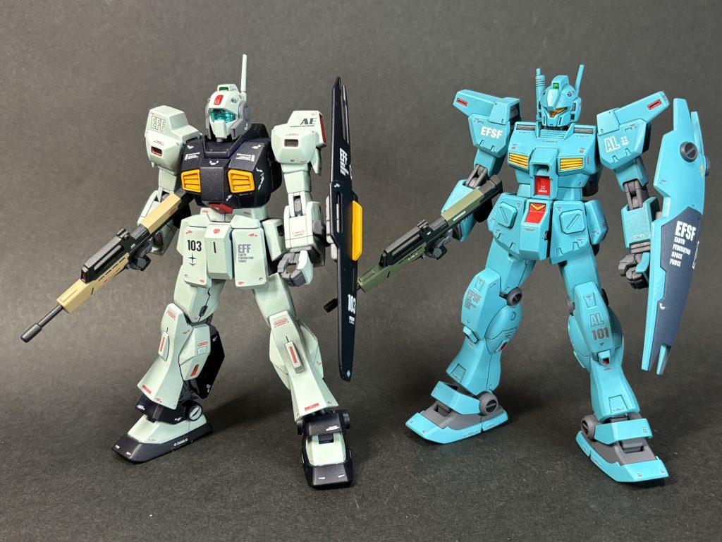 HGUCジムカスタムと。ライフルいっしょ。