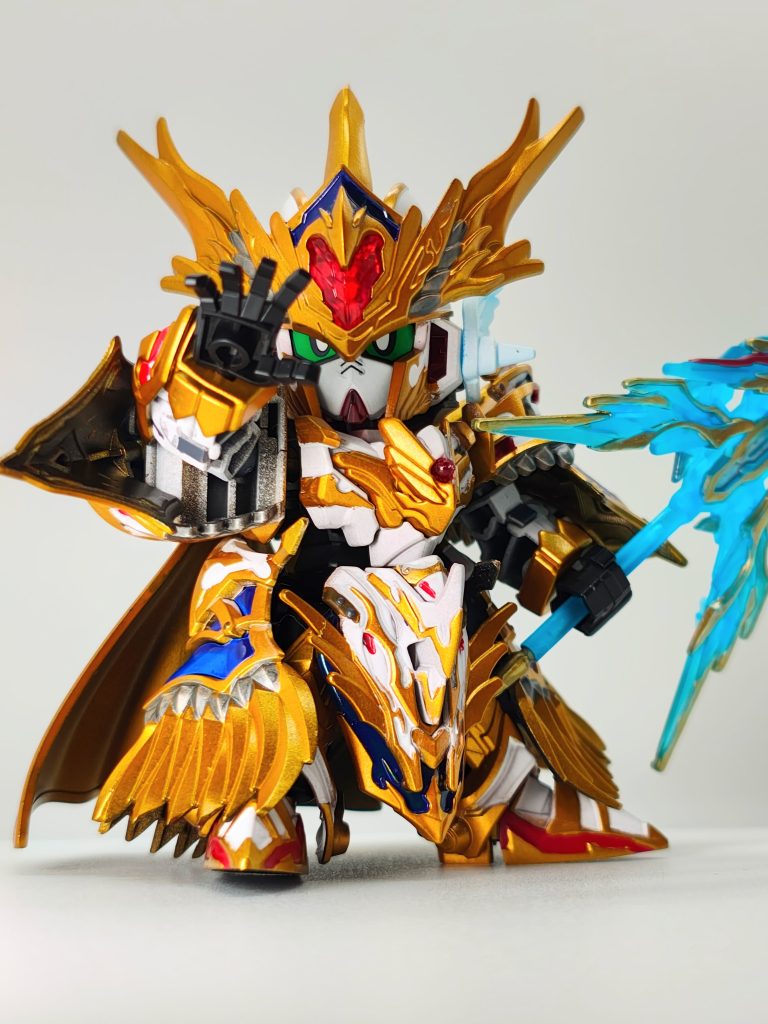 塗装レシピゴールド：サーフェイサー エヴォ ブラック(G)→スターブライトゴールド(G)白：フラットホワイト(T、アクリル)赤: つや消しレッド(C、水性ホビーカラー)青：ブルー(C、水性ホビーカラー)その他：メタリックグレイ（T、エナメル）