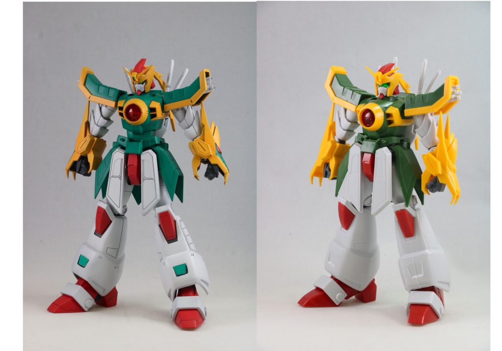 素組みとの比較です。胴体がずんぐりしすぎなのが一番気になるとこですね。