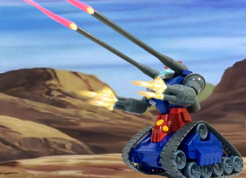 OPで乱れ撃ちするシーンをデジラマで再現しました。