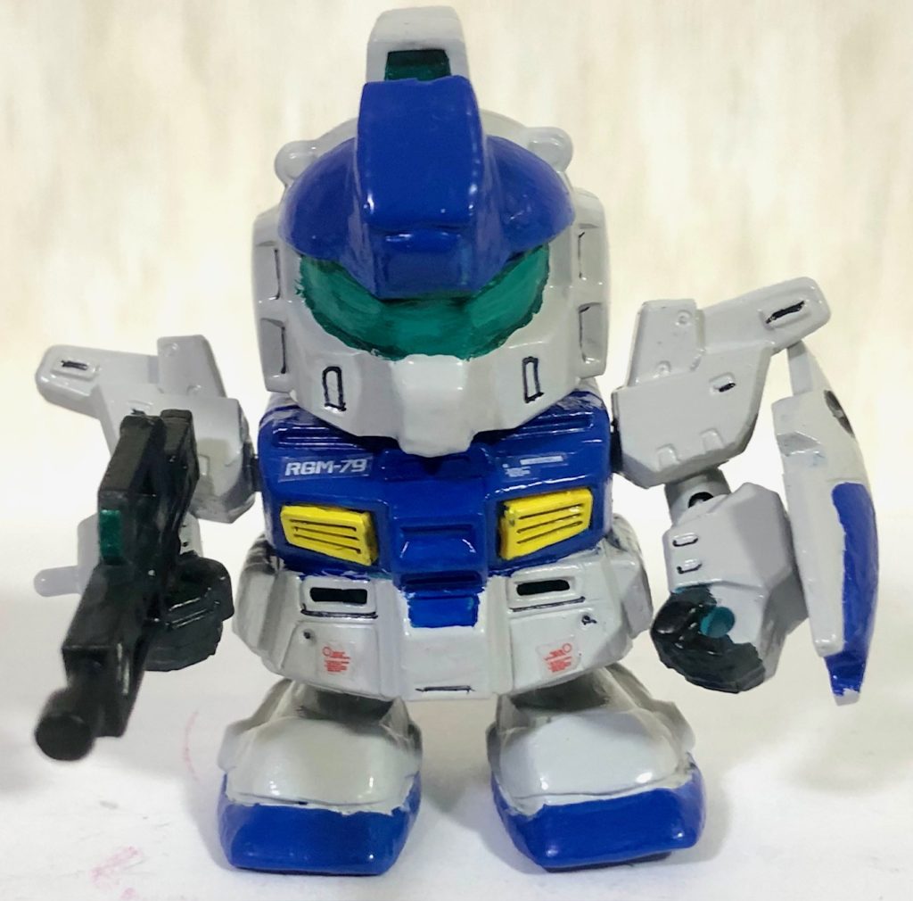 機体の各所にオリジンジムのデカールを貼ってます。