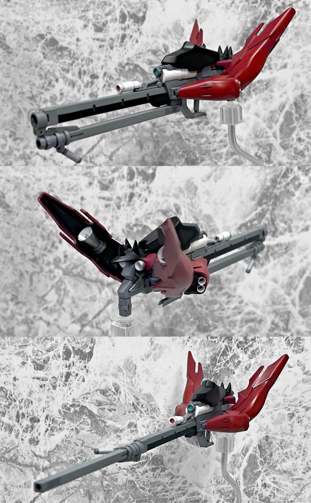 ・コンポジット・シールドブースター改「ガンビット」コンポジット・シールドブースターを魔改造した結果、自立機動が可能となった。2通りの射撃形態があり、砲身を畳んだ状態では短〜中距離用の実弾、砲身を展開した状態では長距離用のビーム砲を発射できる。近接格闘性能は無い。