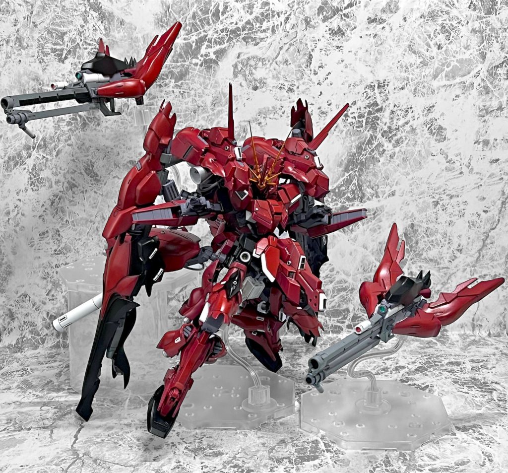 ・最終形態リハイゼ形態に強化型ウィンチキャノン×2、スラスター用プロペラントタンク×4、コンポジット・シールドブースター改×2 を追加装備しリハイゼ形態におけるハイゼンスレイⅡ・ラーのような形態。ぜんぶのせ。見た目の威圧感から、クランの指揮を高める為の形態でもある。