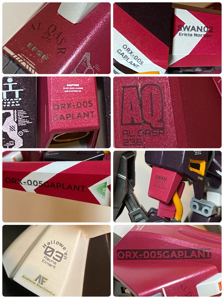 以前チャレンジした自作デカールですが、今回はハイキューパーツのシートを使って透明下地のものを制作してみました。絵心は無いので、単純な図形やフォントの組み合わせです。白下地とはまた違い、透け具合や、白文字は打てないなど色々と考えながら作らないといけない点も多いですが、、デカール好きとしては自分のデザインしたデカールを貼れるというのは感無量です✨