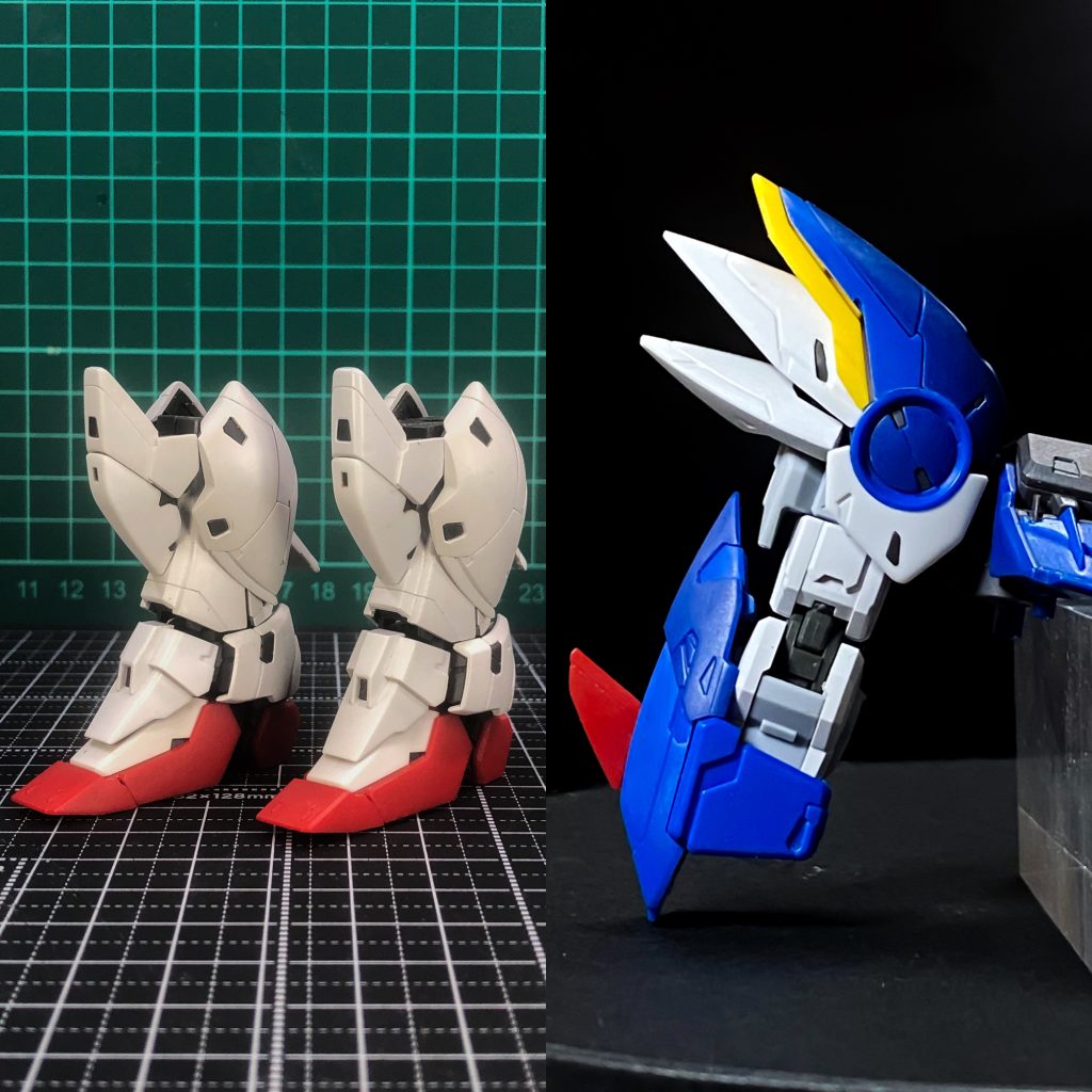 腕と足の短縮化足はいつも通り自分のスタンスで短縮し、腕はMGSDフリーダムから移植しました。