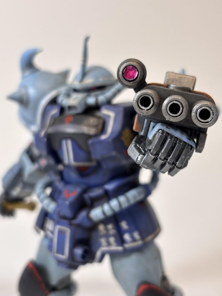 3連ガトリング砲。砲身に金属パーツ使用。大阪日本橋、なにわネジで買いました✨