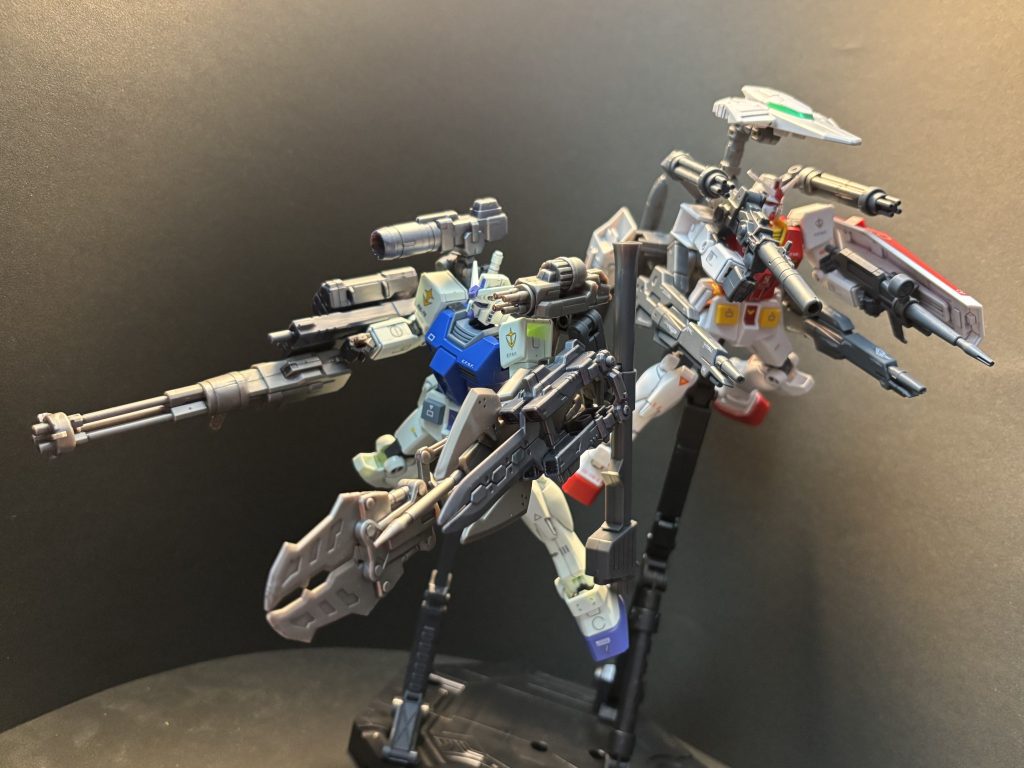 兄弟機である「プロトタイプガンダム弍型・フルバースト装備」と併せて撮影。最後までご覧いただきありがとうございました。また機会があれば是非よろしくお願いします。