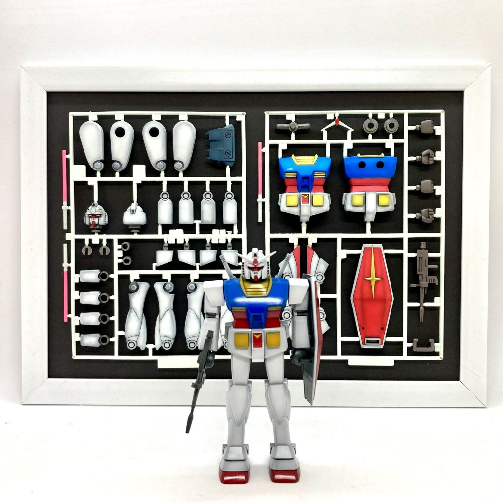 以前 作った(いや  まだ作ってないか😅)、旧キット ガンダムのランナー塗装風オブジェと😌