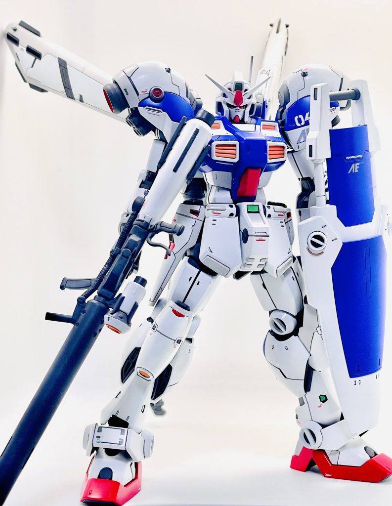 カラーリング青　EXAMブルー1白　EXホワイト赤　ニムバスレッド黄　橙黄色関節　グレーバイオレット武器　EXダークシーグレーグレー　灰色9号