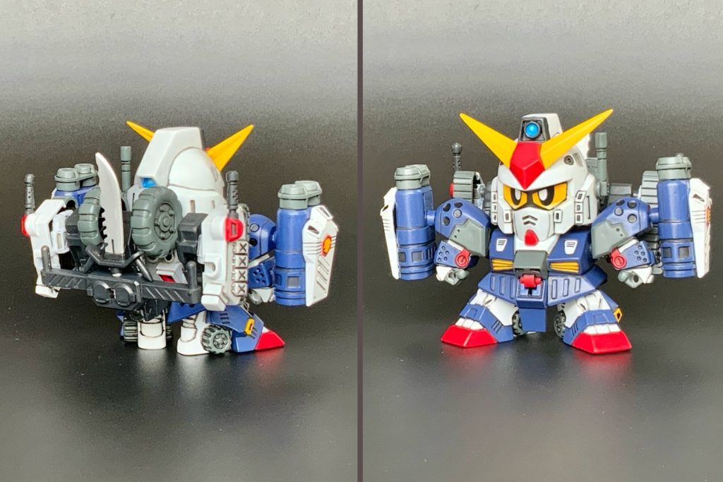 スタイル改修は足幅を広げて、肩をいかり肩に。顔は目の面積を縦に広げて、口元を小さく。