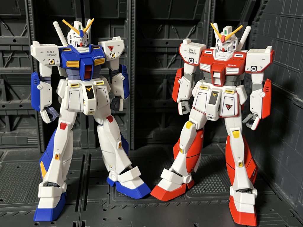 0080ポケ戦においてオーガスタからサイド6へNT-1アレックスが送られたのち、オーガスタ基地でデータ収集を続ける為に作られたのがこの機体。完成したのは一年戦争終結直前でその後はデータ収集の為に使用されたそうです