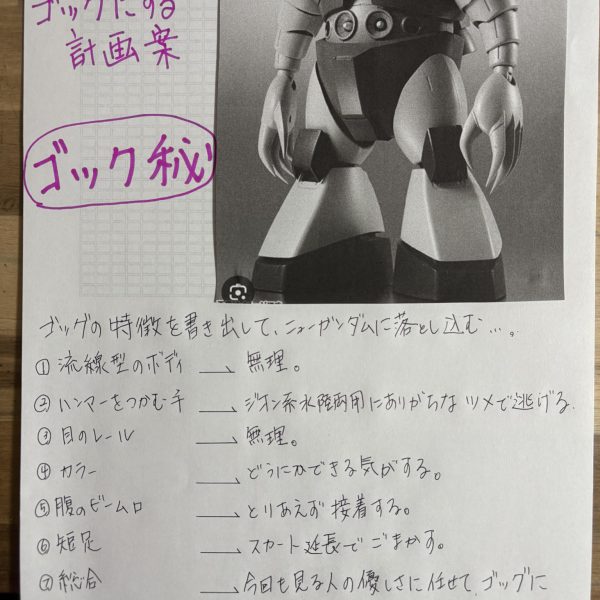 ゴッグの日に向けて極秘工作開始