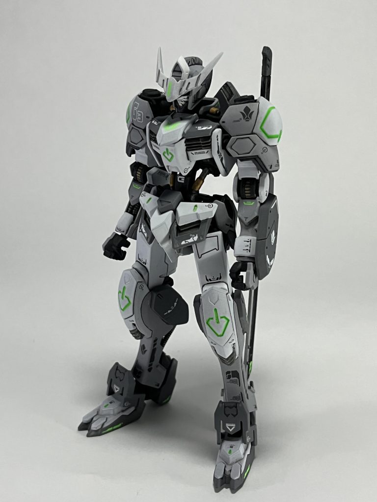 使用塗料クレオス　MSホワイト　　　　　MSグレー連邦系　　　　　ニュートラルグレー　　　　　メタルカラーステンレス　　　　　グレーサフガイアノーツ　ブライトゴールド　　　　　　　蛍光ブルー・グリーン