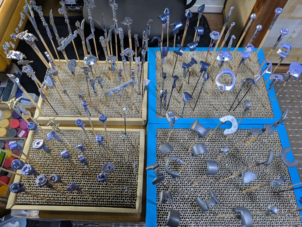 こちらはひと通り塗装を終えた１枚。ガンマカのメリットはハンドピースの清掃がいらない、乾燥がめちゃくちゃ早いってことですかね〜✨️