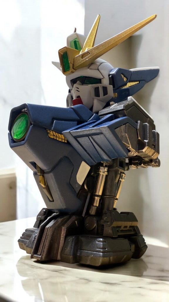 シリンダー部分はつや感を出したいのですが、ガンダムマーカーエアブラシしか所持していない為、メッキシルバーだと限界があるし、すぐに曇るし、でどうしようか悩んだ挙句、↓を利用しました。