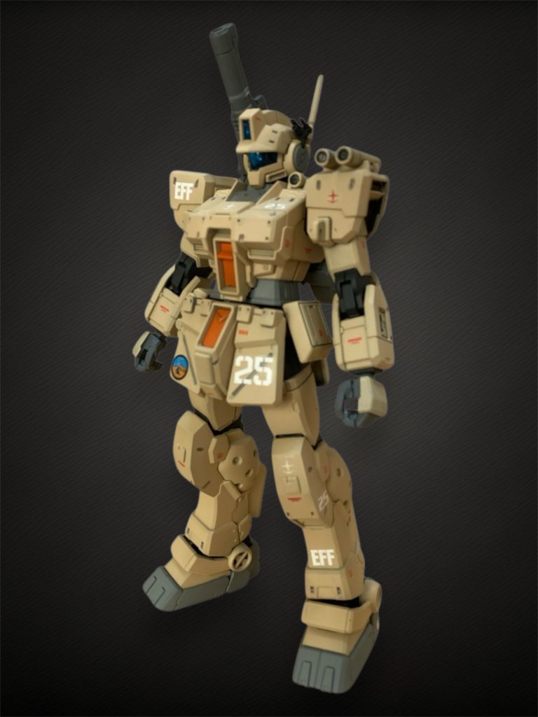 まずは武装なし状態から。左肩の小さいシールドや両肩前部のパーツは無くして少しスッキリさせました。